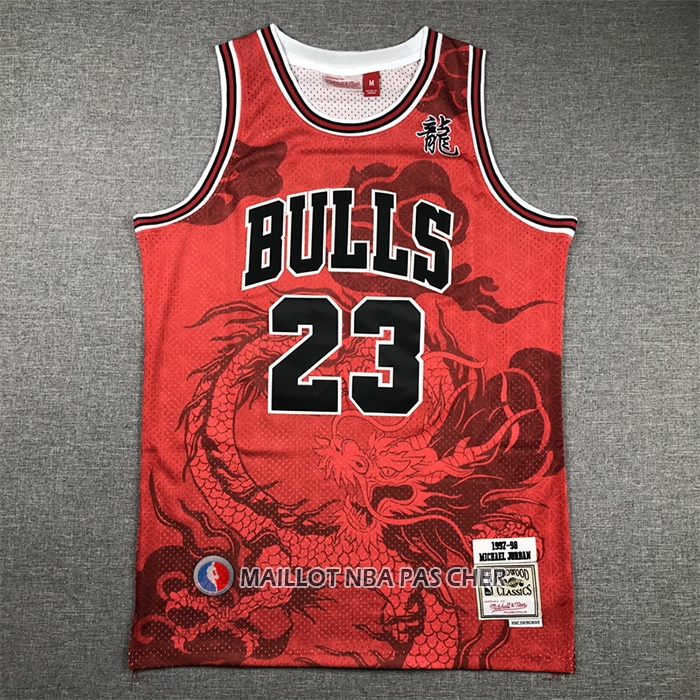 Maillot Chicago Bulls Michael Jordan NO 23 Asian Heritage Throwback 1997-98 Rouge